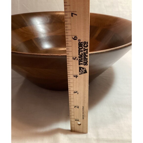 Bowl Vermillion Real Walnut Made USA Handmade Vintage Fruit Dish 14" Diameter - Picture 4 of 9